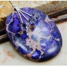 Zilveren edelsteen hanger grote paarse Zee Sediment Jasper