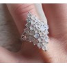 Zilveren ring gezet met ronde regenboog Maansteentjes 17.5 mm