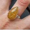 Zilveren ring gezet met gouden Rutielkwarts 18.5 mm