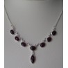 Zilveren ketting met cabochon geslepen Granaten