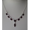 Zilveren ketting met cabochon geslepen Granaten