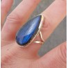 Zilveren ring met druppelvormige cabochon Labradoriet 19 mm