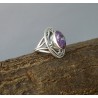 Zilveren ring met paars koper Turkoois maat 7,5