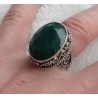 Zilveren edelsteen ring Emerald in bewerkte setting maat 16.5 mm