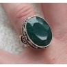 Zilveren edelsteen ring Emerald in bewerkte setting maat 16.5 mm