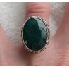 Zilveren edelsteen ring Emerald in bewerkte setting maat 16.5 mm