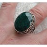 Zilveren edelsteen ring Emerald in bewerkte setting maat 16.5 mm