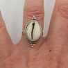 Zilveren ring met Cowrie schelp 17 mm