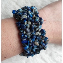Brede splitarmband met Lapis Lazuli