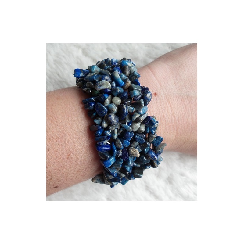 Brede splitarmband met Lapis Lazuli