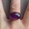 Vergulde ring met dwarsliggende ovale Amethist 18 mm