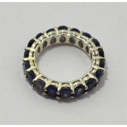 Zilveren ring met rond om gezet met Ioliet 16.5 of 18 mm