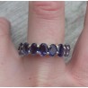 Zilveren ring met rond om gezet met Ioliet 16.5 of 18 mm