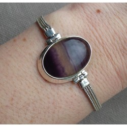 Zilveren armband gezet met Fluoriet