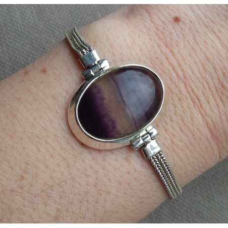 Zilveren armband gezet met Fluoriet
