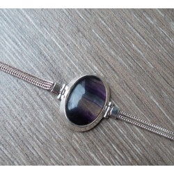 Zilveren armband gezet met Fluoriet