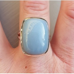 Zilveren ring gezet met Owyhee opaal 19 mm