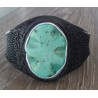 Armband van Roggenleer en gezet met Turkoois Howliet