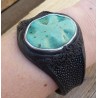 Armband van Roggenleer en gezet met Turkoois Howliet