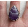 Zilveren ring Chevron Amethist en bewerkte setting 18 mm