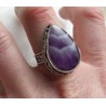 Zilveren ring Chevron Amethist en bewerkte setting 18 mm