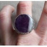 Zilveren ring ronde Chevron Amethist bewerkte setting 18 mm