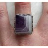 Zilveren ring Chevron Amethist en bewerkte setting 19 mm