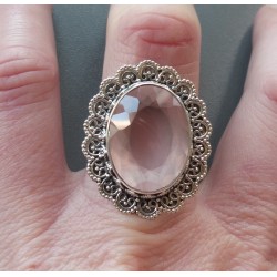 Zilveren ring ovale Rhodoniet 17.3 mm