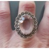 Zilveren ring ovale Rhodoniet 17.3 mm