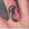 Zilveren ring ovale Rhodoniet 17.3 mm