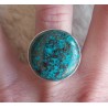 Zilveren ring gezet met ronde Azuriet maat 17 mm