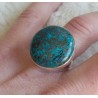 Zilveren ring gezet met ronde Azuriet maat 17 mm
