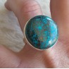 Zilveren ring gezet met ronde Azuriet maat 17 mm