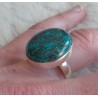 Zilveren ring gezet met ronde Azuriet maat 17 mm