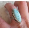 Zilveren ring met grote marquise Larimar bewerkte setting 17.3 m