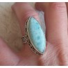 Zilveren ring met grote marquise Larimar bewerkte setting 17.3 m