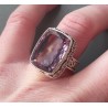Zilveren ring gezet met rechthoekige facet Amethist 17.5 mm