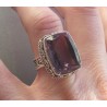 Zilveren ring gezet met rechthoekige facet Amethist 17.5 mm