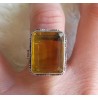 Zilveren ring gezet met rechthoekige Citrien 17.3 mm