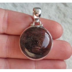 Zilveren hanger met ronde Toermalijnkwarts