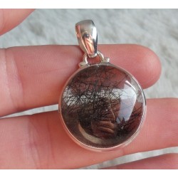 Zilveren hanger met ronde Toermalijnkwarts