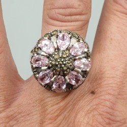 925 Sterling zilveren ring Markasiet 17 mm