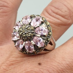 925 Sterling zilveren ring Markasiet 17 mm