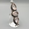 925 Sterling zilveren ring met facet geslepen Rozenkwarts 16.5 mm