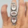 925 Sterling zilveren ring met facet geslepen Rozenkwarts 16.5 mm