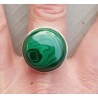 Zilveren ring gezet met ronde Malachiet 19.3 mm