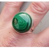 Zilveren ring gezet met ronde Malachiet 19.3 mm