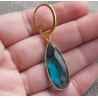 Vergulde zilveren bezel oorbellen met druppelvorm blauwe Kwarts