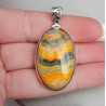 Zilveren hanger met ovale cabochon geslepen Eclipse steen
