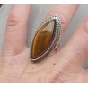Zilveren ring met marquise Tijgeroog 17 mm